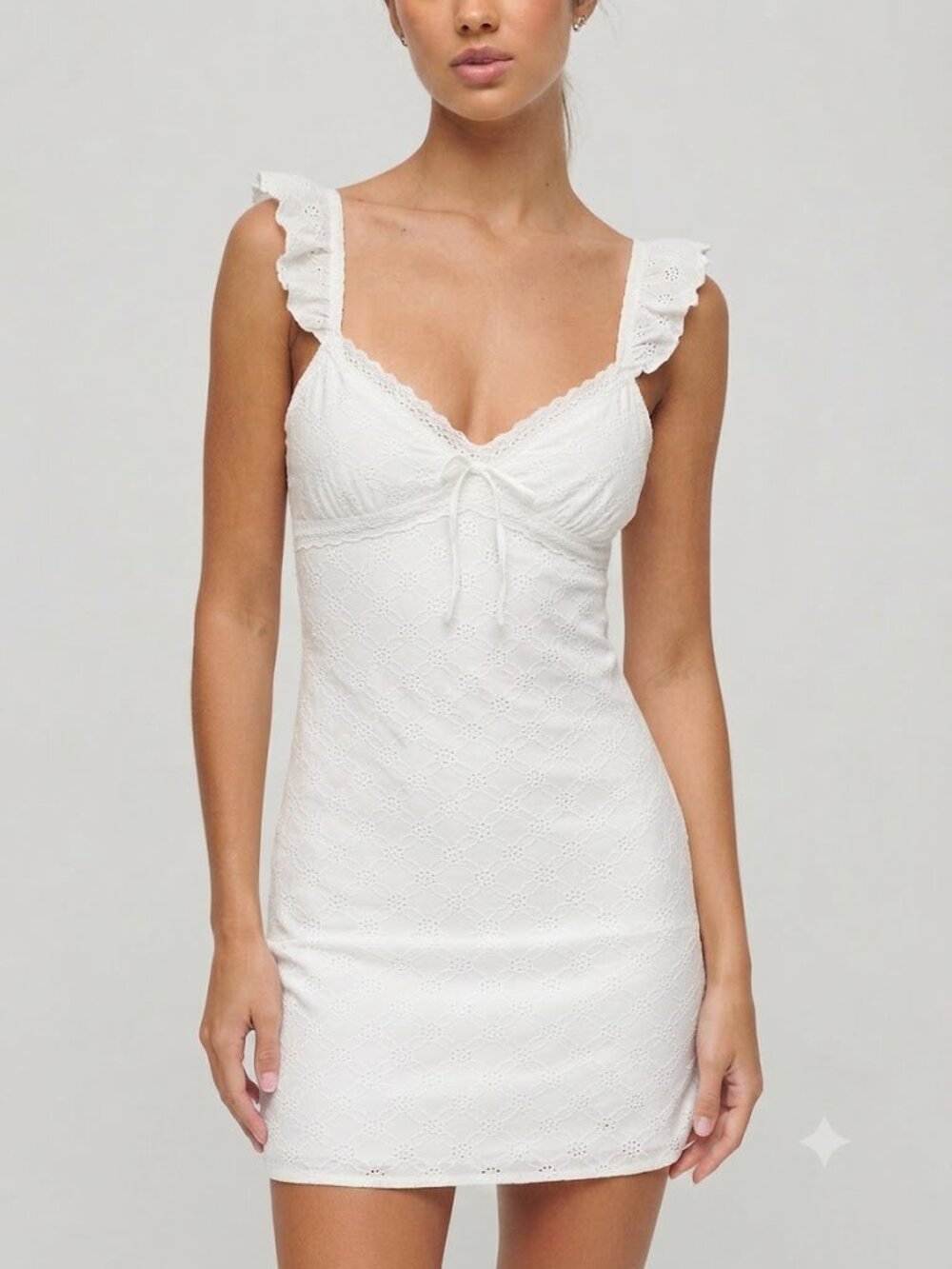 Wild Fable Cami Mini White Embroidered Eyelet Dress in size Small